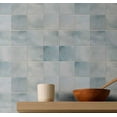 thumbnail image 2 of S4Sassy Tile Squares Wallpaper - Blue Wall Covering, 25" X 60" Self-Adhesive Textured Vinyl Wall Paper, Walls Wrap, Cultural Wallpaper For Accent Walls, Living Room, Library, 2 of 9