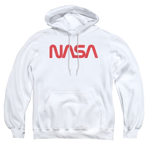 Nasa Worm Logo Adult Pullover Hoodie Sweatshirt White