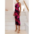 thumbnail image 4 of Vestido PRETTYGARDEN de un solo hombro con fruncidos y estampado floral XXL, 4 of 6