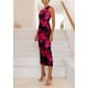 thumbnail image 4 of Vestido PRETTYGARDEN Ajustado de Un Hombro con Estampado Floral Mediano, 4 of 6