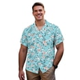 thumbnail image 3 of Garronmavis Floral Couple Matching Outfit Men's Short Sleeve Shirt Size 3XL Comfort Vacation Shirts and Women's V-neck Dress A-Line Beach Summer Dresses with Pocket, 3 of 6