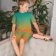 thumbnail image 4 of Balery Orange To Teal Gradient1 Conjunto de Pijama Infantil de Manga Corta con Estampado – Ropa de Dormir de Algodón Suave-3X-Large, 4 of 6