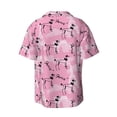thumbnail image 2 of Xecao offers the Cartoon Poodle Dog for Men's Casual Short-sleeved Shirt, a button-up collared shirt with a pocket, perfect for beach vacations and yacht travel in the Small size., 2 of 7