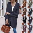 thumbnail image 3 of Women Long Sleeve Sweaters Coat Knit Solid Color Cardigan Sweater Coat Long Baggy Outwear, 3 of 6