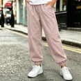thumbnail image 4 of Nilvkv Boys Lightweight Pants, Boys Pants, Solid Color Cuffed Joggers with Elastic Waist and Side Pockets, ready for Outdoor Sports and Summer Pink 9-10 Years, 4 of 8