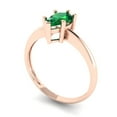 thumbnail image 2 of Solitaire Engagement Ring for Women - 1ct Simulated Emerald in 18K Rose Gold Promise Ring, 2 of 6