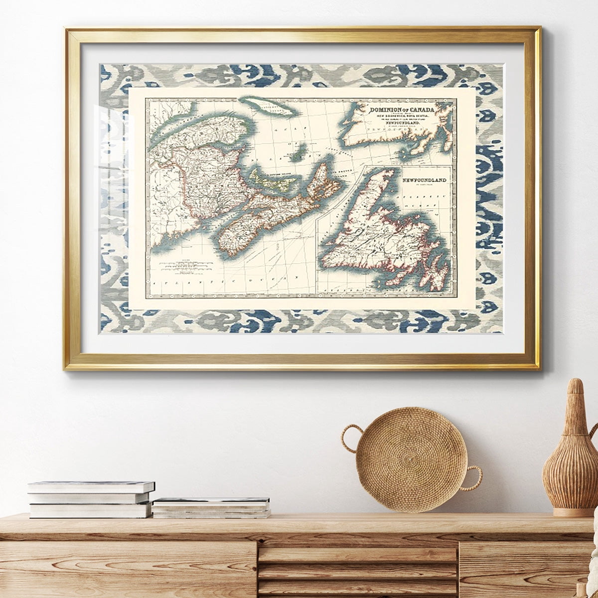Bordered Map of Canada Premium Framed Print - Ready to Hang
