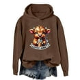 thumbnail image 3 of Cute Highland Cow Coffee Addict Halloween Hoodies for Women Long Sleeve Graphic Hooded Sweatshirt Pullover Tops, 3 of 5