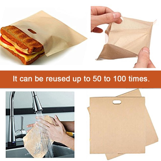 Toaster Bag Safe Household Kitchen Temperature Resistance Baking Accessory Non-stick Microwave Oven Bread Bags Toasting Pouch 16x16.5CM