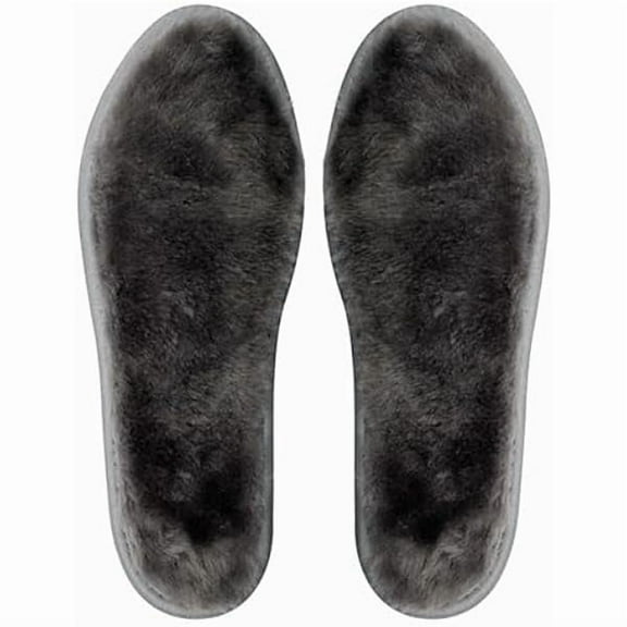 WEEKS Men's Sheepskin Insoles Winter Boot Inserts Premium Extra Thick Shearling Inserts Replacement Warm Furry Wool Shoe Insole Fleece Slipper Inserts Grey US 10/EU 43