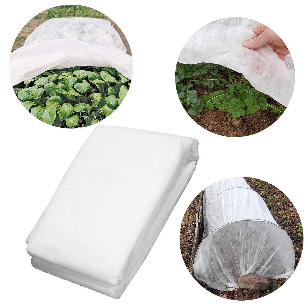 Agfabric Warm Worth Heavy Floating Row Cover & Plant Blanket 0.9oz Fabric of 5x15ft for Frost Protection Harsh Weather Resistance& Seed Germination