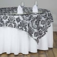 thumbnail image 2 of Efavormart 5pcs Black Damask Flocking Square Tablecloth Overlay 60"x60" Square Tablecloth Cover For Wedding Party Event Banquet, 2 of 5