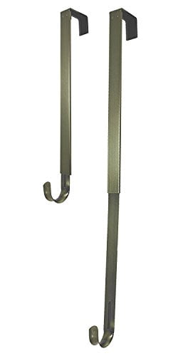 2PACK Brushed Nickel H Haute Decor Adjustable Length Wreath Hook and Hanger