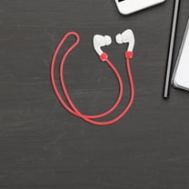 ROSENICE 1Pcs Red Silicone Earphone Lanyard Anti Loss Detachable Portable Rope Design for Sports Travel Daily Use