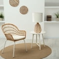 thumbnail image 7 of Elegant Designs 21" Tall Boho Coastal Inspired Rustic Paper Rope Rattan Wicker Look Standard Table Desk Nightstand Lamp with Light Beige Fabric Linen Shade, Natural, 7 of 7