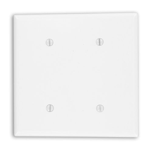 Leviton 88034 White Two Gang Blank Strap Mount Wall Plate