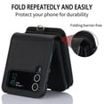 thumbnail image 7 of Allytechgroup Galaxy Z Flip 4 Wallet Case for Women Girls, Crossbody Shoulder Strap RFID Blocking Shockproof Cards Slots PU Leather Case Cover, Black, 7 of 7