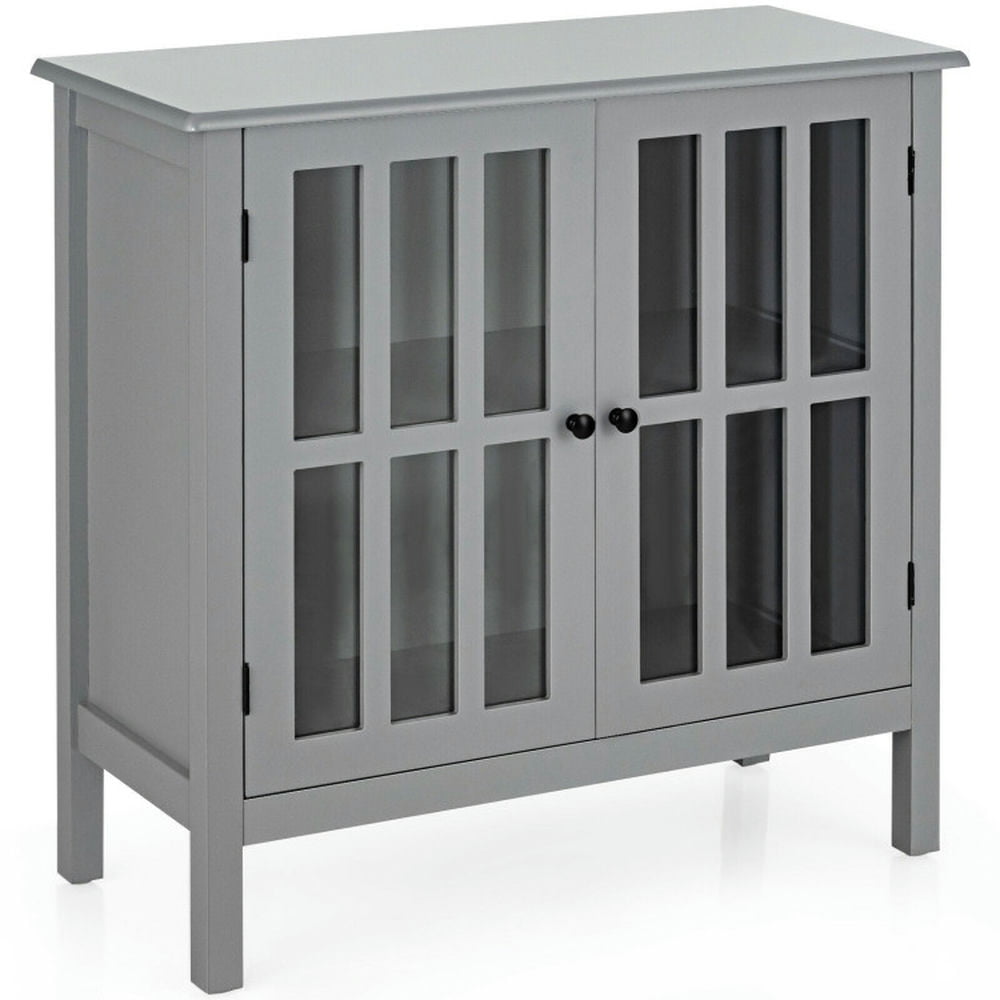 Finihen Kitchen Storage Cabinet, Buffet Sideboard, Glass Door Sideboard Console Storage Buffet Cabinet, for Dining Room, Kitchen, Living Room, Gray Finihen Kitchen Storage Cabinet, Buffet Sideboard, Glass Door Sideboard Console Storage Buffet Cabinet, for Dining Room, Kitchen, Living Room, Gray