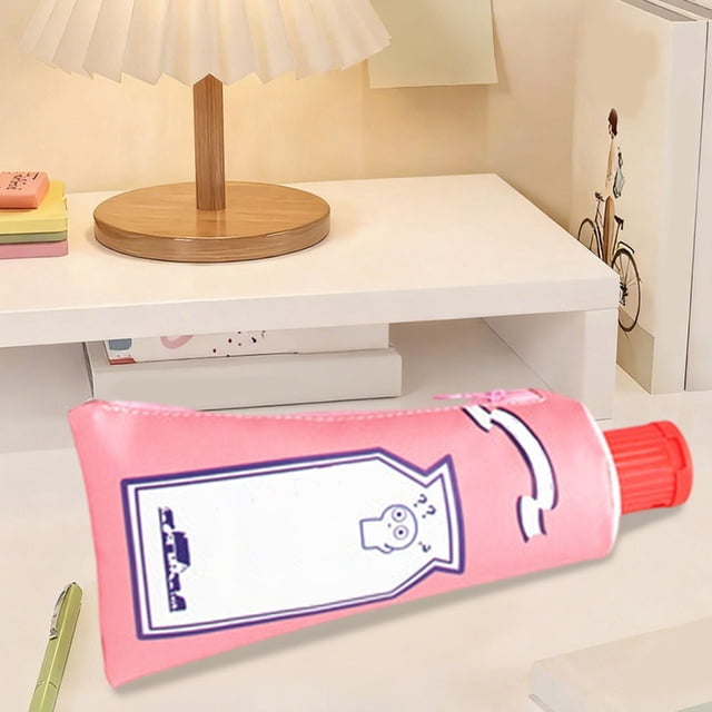 Estuche para lápices personalizado con forma de pasta de dientes, bonito estuche de papelería con sacapuntas incorporado, estuche de gran capacidad para lápices.