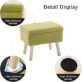 thumbnail image 4 of IVV Teddy Fleece Storage Ottoman with Lift-Off Lid, Tray Top, Solid Wood Legs, Multifunctional Makeup Chair Vanity Stool for Bedroom (Green), 4 of 6