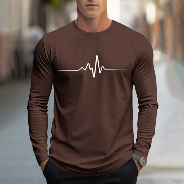 Blusas y camisas de manga larga con cuello redondo, moda casual para hombre, estampado deportivo, blusas de manga larga con cuello redondo, camisas para hombre, blusa de poliéster