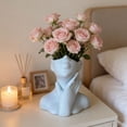 thumbnail image 2 of Black Face Shaped Ceramic Vase, Modern Artistic Flower Pot for Home & Office Decor, 4.7in, 2 of 6