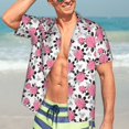 thumbnail image 7 of Fuzoiu Rose Flowers Print Hawaiian Shirt for Men, Summer Beach Casual Short Sleeve Button Down Shirts, Men’s Beach Summer Shirts with Pocket,Medium, 7 of 7