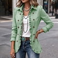 thumbnail image 4 of Plaid Jackets for Women Ruffled Fashion Fall Winter Jacket Button Open Front Cardigan Outwear Casual Loose Business Office Jacket, 4 of 9