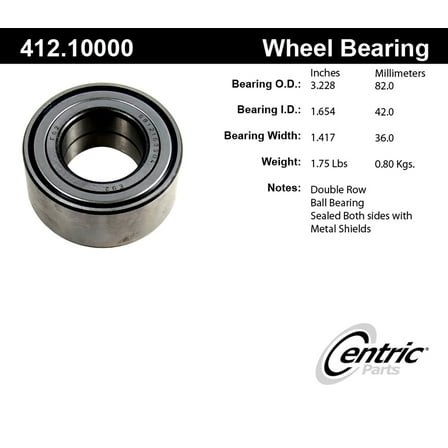 Centric 412.10000E Wheel Bearing