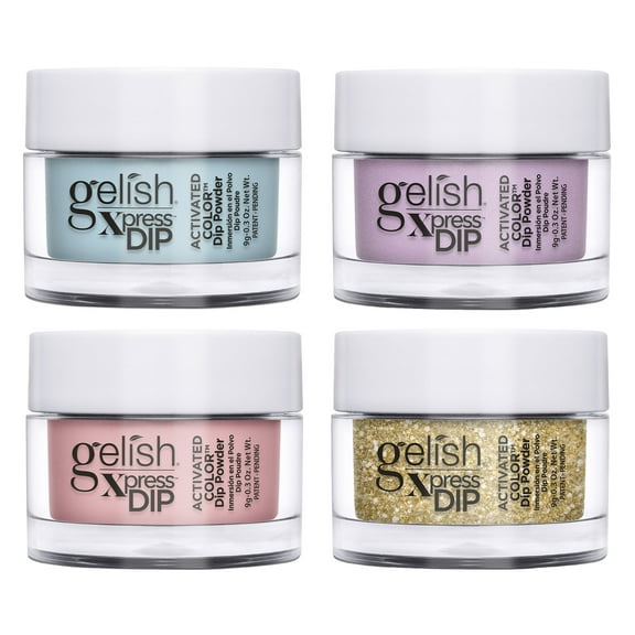 Gelish Mini Xpress Dip 9 G ColorFusion Nail Dip Powder Jar Set, 4 Pack