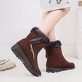 thumbnail image 6 of Boots for Women Clearance Deals! Verugu Snow Boots for Women Ankle Boots for Women Winter New Warm Women's Snow Boots Side Chain Suede Low-heel Casual Women's Shoes Brown 37, 6 of 6