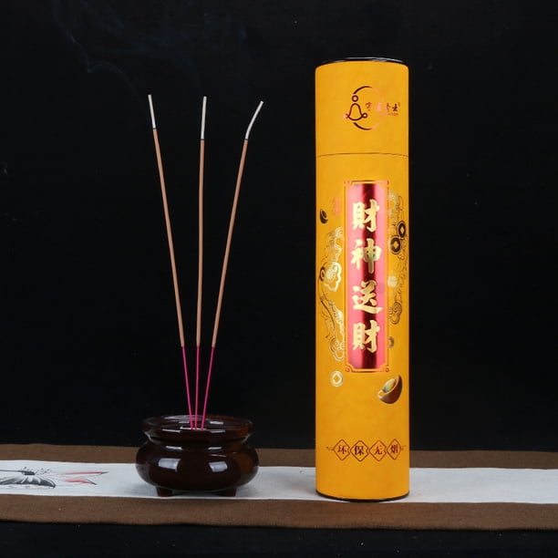 Xiao Hua caja de varillas de incienso sin aroma de 12,6 pulgadas - 100 % naturales de Joss y bambú - Se utilizan para el culto en el templo y la riqueza