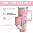thumbnail image 4 of Valentine''s Day Gifts 40 Oz Tumbler with Handle and Straw, Pastel Hearts Stainless Steel Double Walled Vacuum Insulated Cup, Cute Anniversary Wedding Birthday Gifts for Women Girls (1 PC), 4 of 6