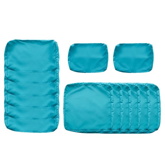 Kinsuite 14Pcs Patio Cushion Covers - Patio Sectional Sofas Cushion Cover, Waterproof Replacement Cushion Slipcovers Set for 7pcs Outdoor Wicker Couch, Turquoise
