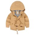 thumbnail image 2 of AUNVITO 2025 Trendy 3-10 Years Children's Solid Color Zipper Button Pocket Waist Thread Cotton Jacket Long Sleeve Hooded Casual Coat/Jacket, 2 of 9