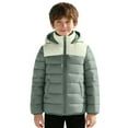 thumbnail image 2 of Boys Winter Coats Hooded Puffer Jacket Kids Color Block Puffer Jacket Zipper Long Sleeve Waterproof Boys Lightweight Jacket Boys Winter Coats Size 6-7 Years, 2 of 6