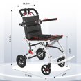 thumbnail image 6 of Ultra-Lightweight Portable Transport Wheelchair Foldable Travel Wheelchairs with Handbrake, 6 of 6