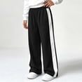 thumbnail image 5 of Asgosdo Sweatpants for Teen Girls High Waisted Wide Leg Color Block Trackpants Casual Baggy Fall Pants with Pockets Size 5-15Y, 5 of 7