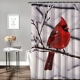 thumbnail image 2 of BCIIG Red Bird Snow Chic Modern Bathroom Decor Shower Curtain Set 69"x72, 2 of 7