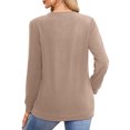 thumbnail image 4 of Fancyglim Women Sweatshirts Crew Neck Long Sleeve Tunic Tops Casual Pullover with Pockets Khaki S, 4 of 6