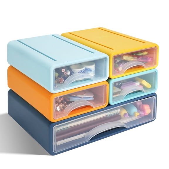3 Tier Desktop Organiser with Drawers, Stackable Storage Box on Desk, Large Capacity Detachable Makeup Storage Drawer for Desk Office
Home