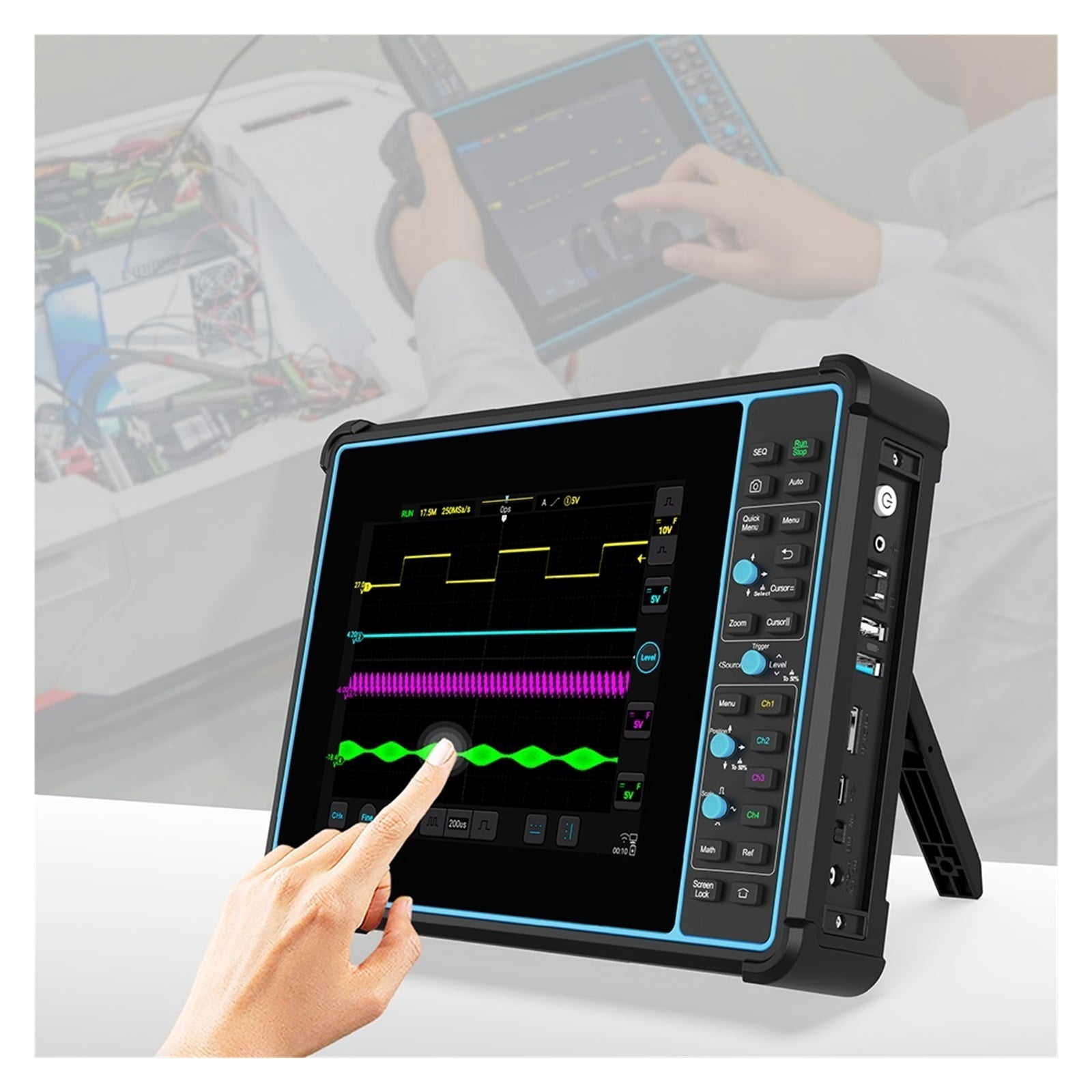 New Smart Tablet Oscilloscope Digital 4 Channel 1G Sa/S Sample Rate 8inch Touch Screen 100 MHz Bandwidth ,Professional Designed