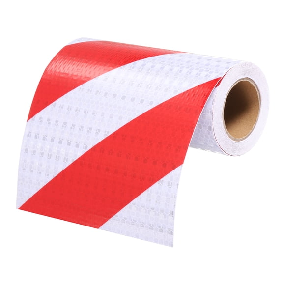 Uxcell Reflective Tape, Self-Adhesive Trailer Reflector Tape Waterproof Warning Sticker Red White 6 Inch x 16 Feet