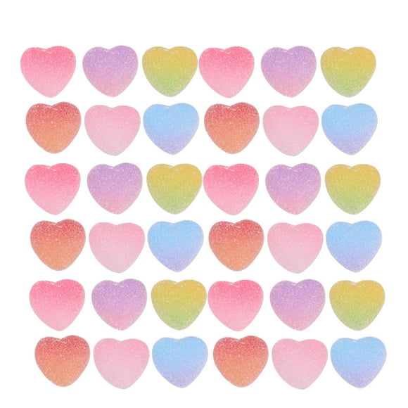 Miangastore 48 Pcs Bonbons en Gelée Simulation en Forme de Cœur Bonbons en Résine Accessoires DIY pour Décoration de Étui de Téléphone (Couleur Mixte)