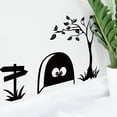 thumbnail image 4 of Adhesivos decorativos para pared, patrón de agujeros de dibujos animados negros, adhesivo decorativo, mural artístico, habitación infantil, 4 of 7