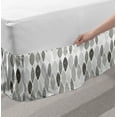 thumbnail image 2 of Doodle Bed Skirt, Woodland Forest Pattern with Abstract Leaves Sketch Art Style, Elastic Bedskirt Dust Ruffle Wrap Around for Bedding Decor, 4 Sizes, Charcoal Grey Pale Grey, by Ambesonne, 2 of 2