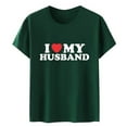 thumbnail image 5 of Casual Women T-Shirts - Letter Print I My Husband Casual Fashion Short Sleeved Round Neck Tee, 5 of 5