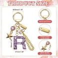thumbnail image 2 of Uxcell Initial Letter Keychain for Women, Cute Letter Keychains Bling Heart Butterfly Star Charm Purple Letter R, 2 of 7