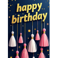 thumbnail image 4 of LUUFILx Happy Birthday Backdrop Banner Party Decoration with Tassels Background Banner Display Photography Props Celebration Supplies Décor, 4 of 8