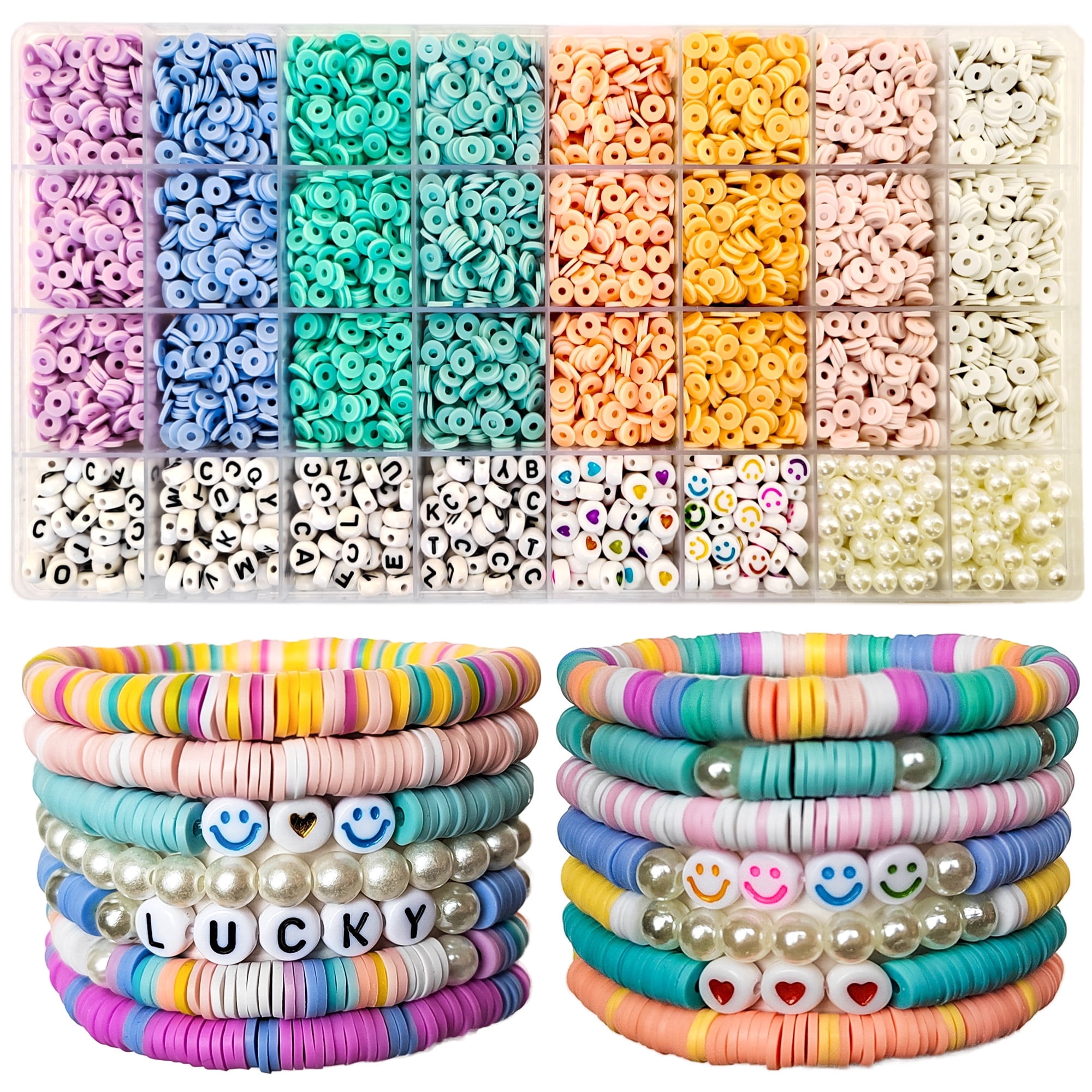 Beadmoji Pretty Pastels Bead Bracelet Kit, 2698 Pieces - Walmart.com